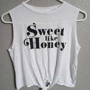 🌞 Dirty Laundry White Crop Top with Black Text Size Small